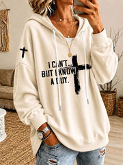 Women's 'I Can't But I Know A Guy' Printed Casual Hoodie