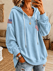 Women’s Cross Print Casual Hoodie