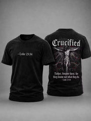 Men's Crucified Printed Casual T-shirt