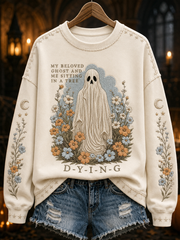 Women's My Beloved Ghost & Me sitting in a tree dying Regular Sweatshirt