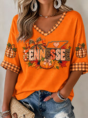 Women's Tennessee Fall Pumpkin Casual T-shirt