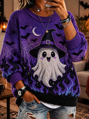 Women's Halloween Ghost Crew Neck Sweater