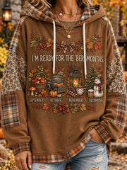 Women's autumn and winter pattern print design casual hoodie