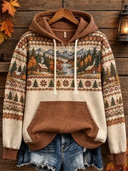 Women's autumn element pattern design casual hoodie