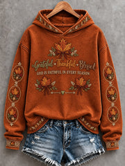 Women's Thanksgiving Printed Hoodie