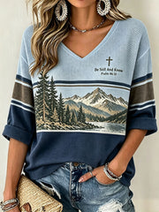 Women's Be Still and Know Waffle Top