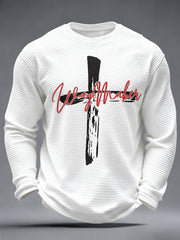 Men's Christian Way Maker Cross Waffle Long Sleeve T-Shirt