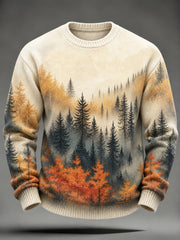 Men's Autumn Landscape Pattern Design Casual Imitation Sweater