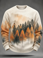 Men's Autumn Landscape Pattern Design Casual Imitation Sweater