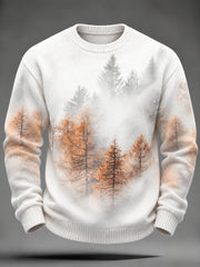 Men's Autumn Landscape Pattern Design Casual Imitation Sweater