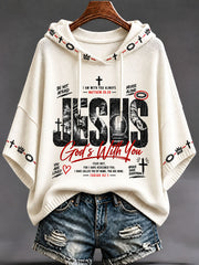 Women's Jesus Printed Casual Hoodie
