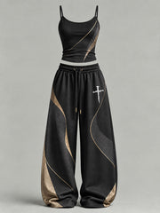 Women's Cross Print Casual Set