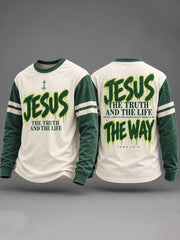 Men's Bible Quote Printed Casual Sweatshirt