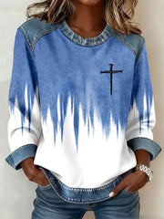 Women's Christian Art Cross Sweatshirt