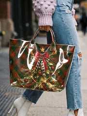 Women's Christmas Tree Plaid Handbag