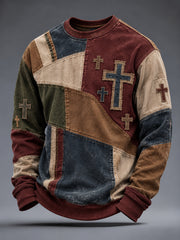 Men's Faith Art Print Crew Neck Sweatshirt