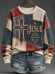 Women's "The way The Truth The Life " Print Casual Sweatshirt