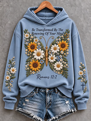 Women's Casual "Faith" Cross-Print Regular Sweatshirt