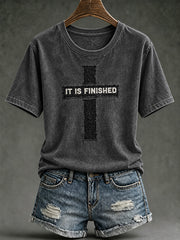 Women's IT IS FINISHED Pattern Causal Short-sleeved T-shirt