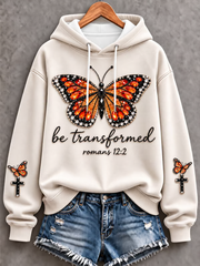 Women's Casual "Faith" Cross-Print Regular Sweatshirt