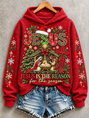Women's Jesus Is The Reason For The Season Print Sweatshirt