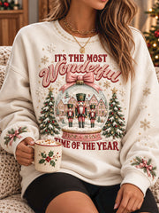 Women's Merry Christmas Art Printed Sweatshirt
