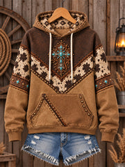 Women's Christian Cross Print Hoodie