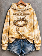 Women's Saved By Grace Print Hoodie