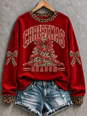 Women's Bow Christmas Tree Print Sweatshirt