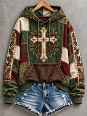 Women's Christian Christmas Art Patchwork Hoodie