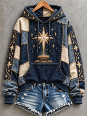 Women's Christian Christmas Art Patchwork Hoodie