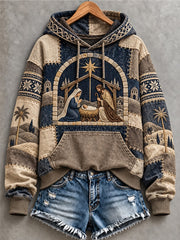 Women's Christian Christmas Art Patchwork Hoodie