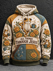 Men's All Things Through Jesus Print Hoodie