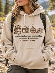 Women's Adventure Awaits Explore More Hiker Casual Hoodie
