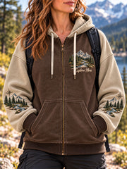 Women's Explore More Print Zip-Up Hoodie