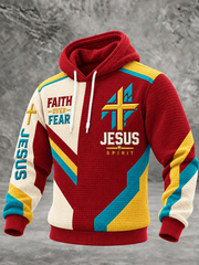 Men's Faith Checkered Cotton Hoodie