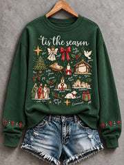 Women's Christmas Faith Printed Casual Sweatshirt