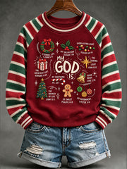 Women's 'My God Is...' Christmas Faith Printed Casual Sweatshirt