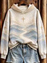 Women's Faith-Themed Pattern Design Casual Hoodie