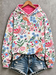 Women's Mahjong and Floral/Bird-Motif Hoodies