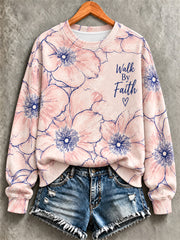 Women's Faith Print Casual Sweatshirt