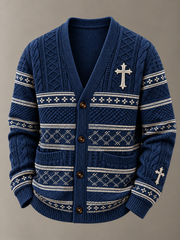 Men's Faith Print Cardigan