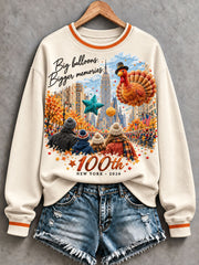 Women's Thanksgiving Parade Print Casual Sweatshirt