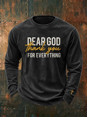 Men's Faith-Themed Slogan Pattern Casual Crew Neck Sweatshirt