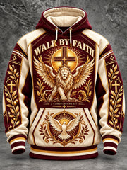 Men's Christian Faith Cross Graphic Print Casual Hoodie with Pockets