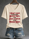 Women's Sassy & Sarcastic Funny Graphic Print V-Neck Tee