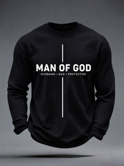 Men's Man Of God Husband Dad Protector Waffle Top