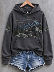 Women's Walk By Faith Not By Sight Print Hoodies