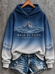 Women's Walk By Faith Not By Sight Print Regular Sweatshirt
