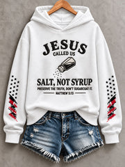 Women's Jesus Called Us Salt Not Syrup Print Regular Sweatshirt